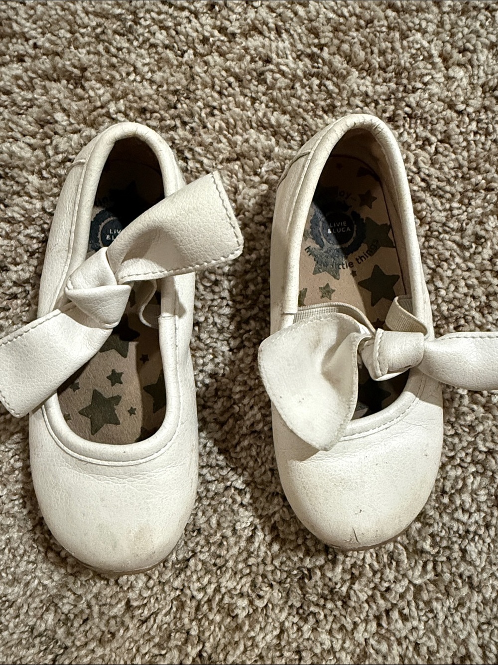 Girls White Bow Ballet Flats - Kids Shoes